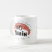 Mug Pas de texte drôle de cerveau (Devant gauche)