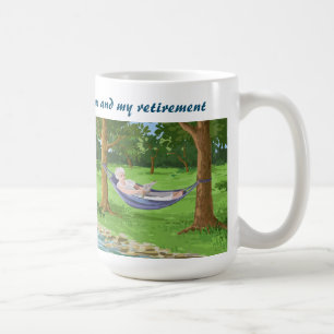 Mug Pas de tracas, juste moi, retraite, hamac, drôle