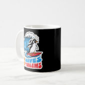Mug Pas de vagues pas de problèmes Pingouin drôle surf (Devant gauche)