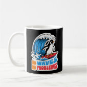 Mug Pas de vagues pas de problèmes Pingouin drôle surf (Gauche)