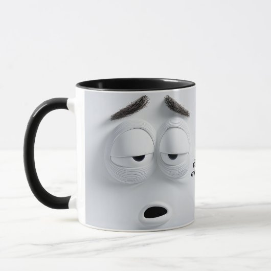 Mug Pas fatigué, Ajouter un message nominatif,  Visage (Gauche)