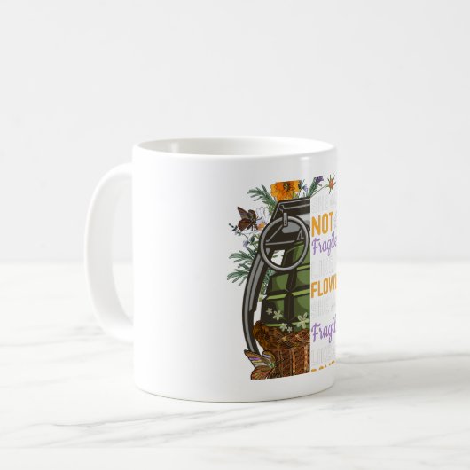 Mug Pas fragile comme une fleur fragile comme une bomb (Devant gauche)