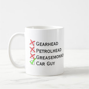 Mug Pas Greasemonkey en tête d'engrenage, Oui Car Guy