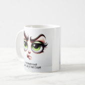 Mug Pas impressionné, yeux fabuleux visage drôle (Devant gauche)