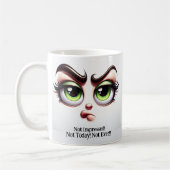 Mug Pas impressionné, yeux fabuleux visage drôle (Gauche)