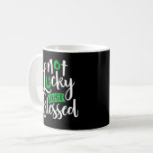 Mug Pas Lucky Juste Bienheureux Clover Shamrock St Pat (Devant gauche)