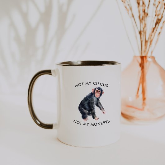 Mug Pas mon cirque, pas mes singes | Singe à l'aquarel