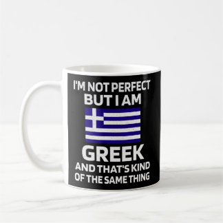 Mug Pas parfait, mais grec Grèce Drapeau grec Américai
