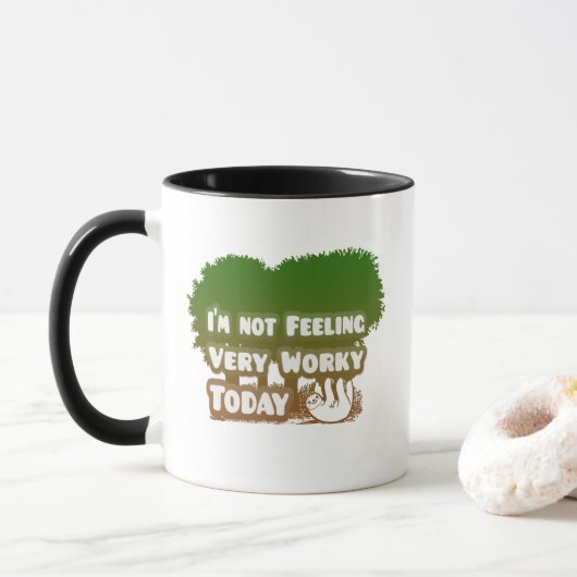 Mug Pas Sensé Très Bien Aujourd'Hui Fantastique Sloth (Avec donut)