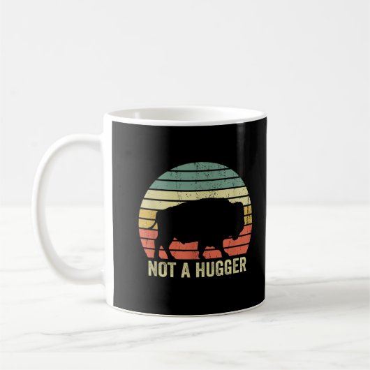 Mug Pas un câlin drôle Yellowstone Buffalo Bison Intro (Gauche)