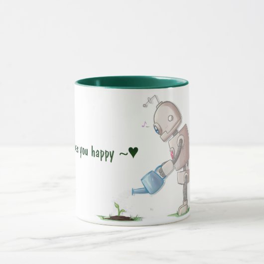 Mug Passe-temps du jardin de peu de robot (Centre)