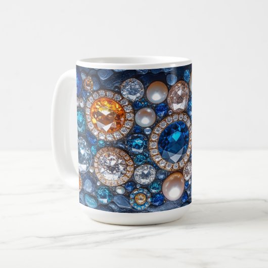 Mug Passez Précieux Gems Diamonds Sapphires Pearls (Devant gauche)