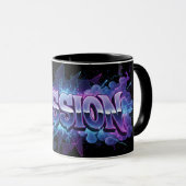 Mug Passion Cyberpunk Typography – Vibrant Modern Word (Devant droit)