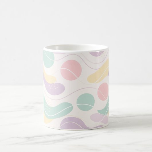 Mug Pastel Abstract Seamless Pattern Waves and Circles (Centre)