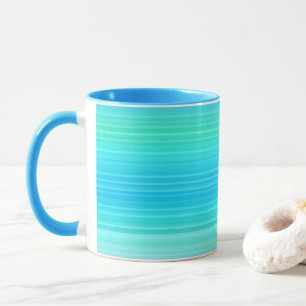 Mug Pastel Abstrait Turquoise Bleu Bleu Grandes Têtes