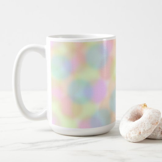 Mug Pastel arc-en-ciel coloré Motif circulaire géométr (Avec donut)