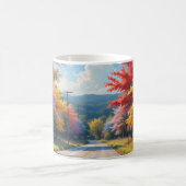 Mug Pastel Autumn Country Road Watercolor (Centre)
