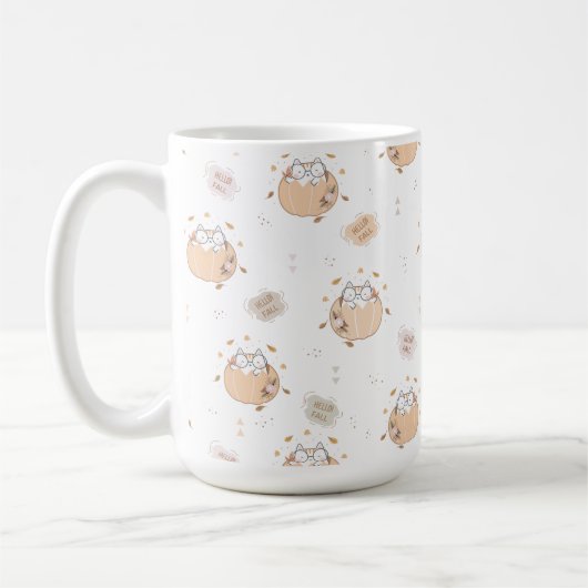 Mug Pastel Autumn Cute Cats (Gauche)