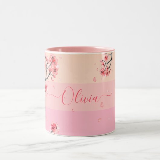Mug pastel aux fleurs de cerisier rose (Centre)