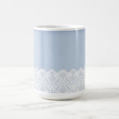 MUG PASTEL BLEU PASTEL AVEC LACE BLANCHE FRONTIÈRE (Centre)