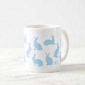 Mug Pastel Blue Bunnies With Custom Monogram Easter (Devant droit)