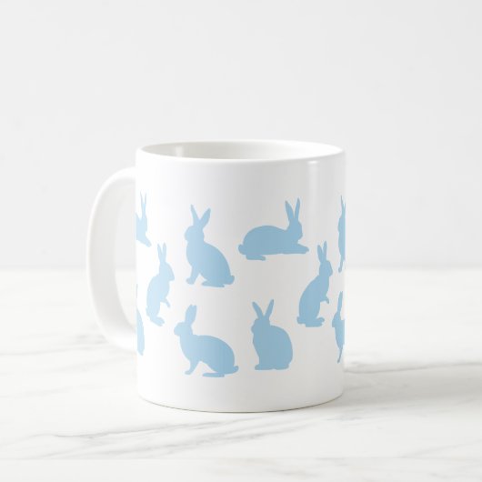 Mug Pastel Blue Bunnies With Custom Monogram Easter (Devant gauche)