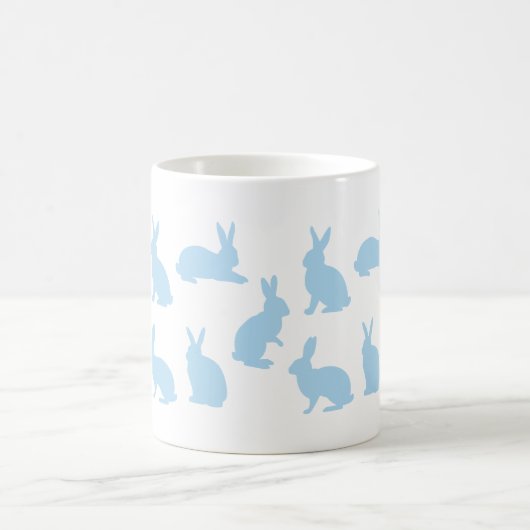 Mug Pastel Blue Bunnies With Custom Monogram Easter (Centre)