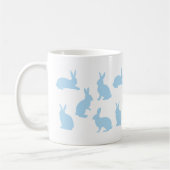 Mug Pastel Blue Bunnies With Custom Monogram Easter (Gauche)