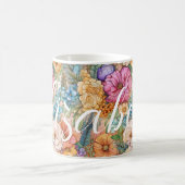 Mug Pastel Boho Big Happy Aquarelle Botanique Florales (Centre)
