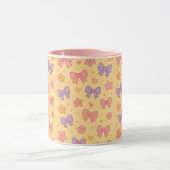Mug Pastel Bows & Flowers Pattern – Cute Yellow Girly (Centre)