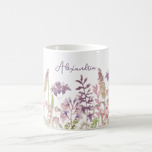 Mug Pastel Champ de Monogramme Fleur sauvage (Centre)