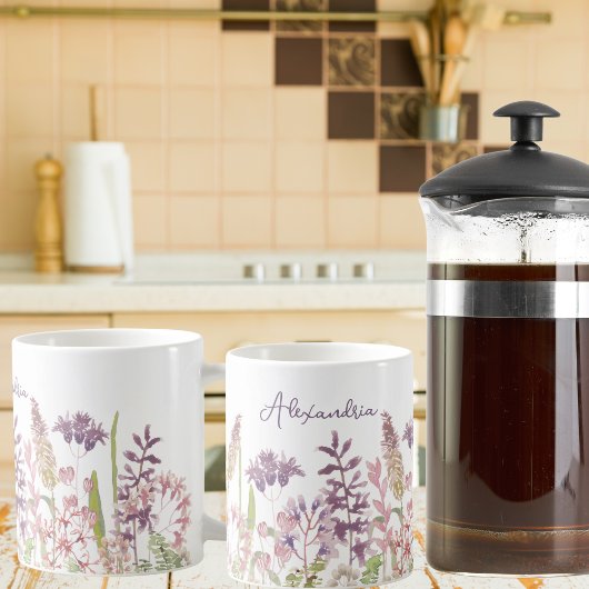 Mug Pastel Champ de Monogramme Fleur sauvage