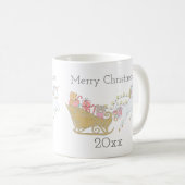 Mug Pastel Christmas Unicorne Père Noël Sleigh  (Devant droit)