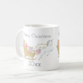 Mug Pastel Christmas Unicorne Père Noël Sleigh  (Devant gauche)