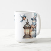 MUG PASTEL CUL HIVER NEIGE & LANTERN & OISEAU (Devant droit)