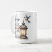 MUG PASTEL CUL HIVER NEIGE & LANTERN & OISEAU (Devant gauche)