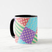 Mug Pastel Damier Rayure Arc Géométrique (Devant gauche)