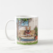 Mug Pastel des Bulldogs français avec fleurs (Gauche)