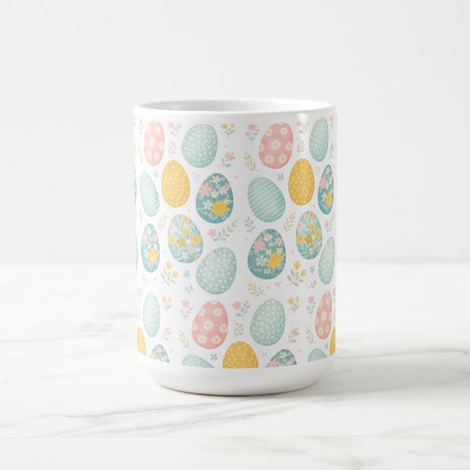 Mug Pastel Easter Eggs Floral Pattern - Cute Spring (Centre)