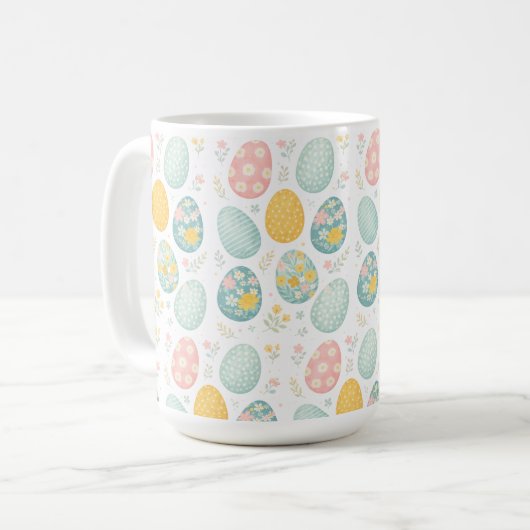 Mug Pastel Easter Eggs Floral Pattern - Cute Spring (Devant gauche)