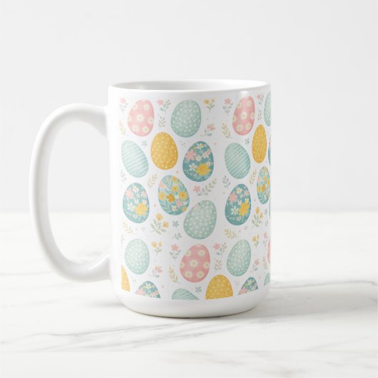 Mug Pastel Easter Eggs Floral Pattern - Cute Spring (Gauche)