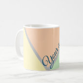 Mug pastel élégant rétro Colorblock script Nom personn (Devant gauche)