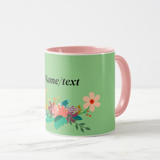 Mug Pastel Floral Design Modèle, (Devant droit)