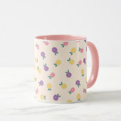 Mug Pastel Floral Pattern – Cute Yellow, Pink & Purple (Devant droit)