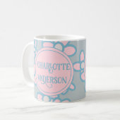 Mug Pastel floral rétro personnalisé (Devant gauche)