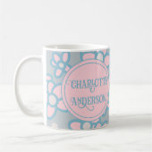 Mug Pastel floral rétro personnalisé (Gauche)