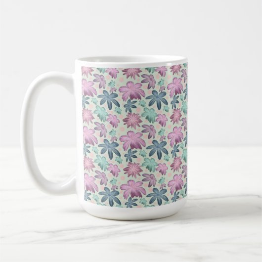 Mug Pastel Floral watercolor Pattern  (Gauche)