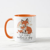 Mug Pastel Fox Mom Baby First Mother’s Day Rainbow (Gauche)