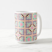 Mug Pastel Geometric Tile Pattern | Pink Mint Purple (Devant droit)