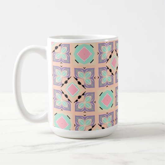 Mug Pastel Geometric Tile Pattern | Pink Mint Purple (Gauche)